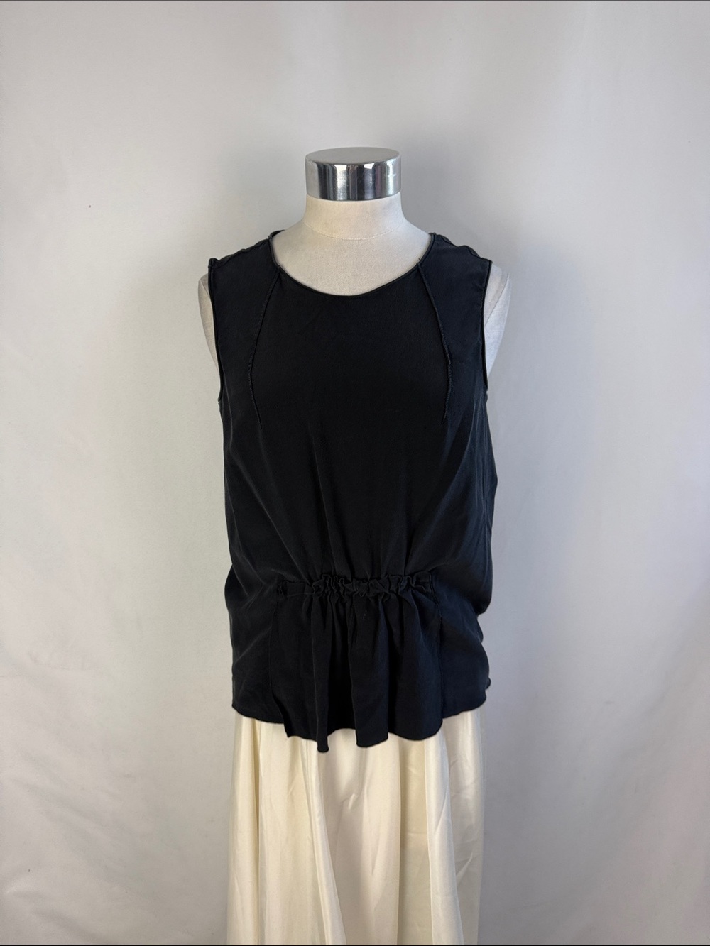 Marni Black Sleeveless Drawstring Waist Tank Top
